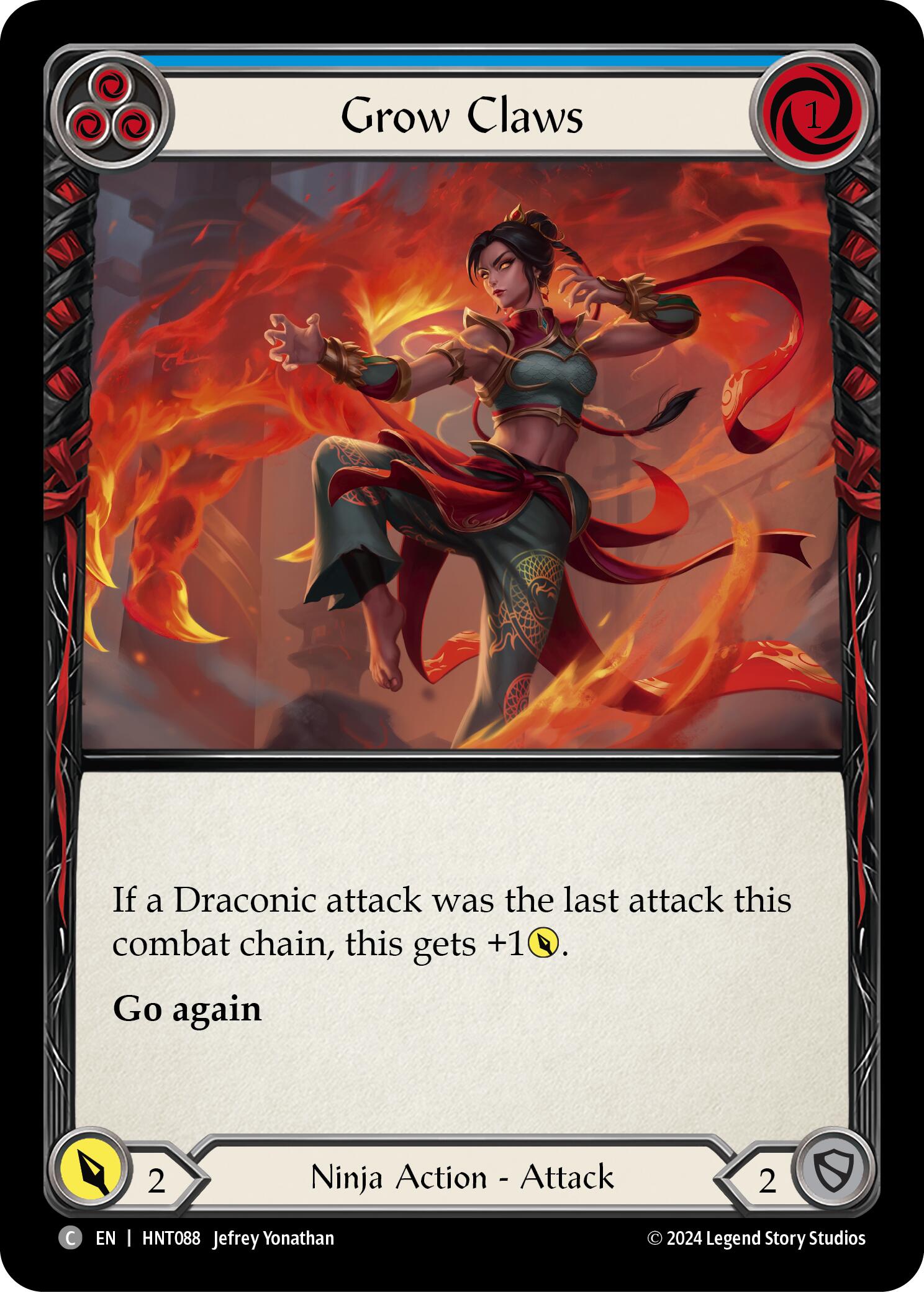 Grow Claws (Blue) [HNT088] (The Hunted)  Rainbow Foil