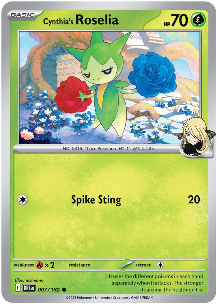 Cynthia's Roselia (007/182) [Scarlet & Violet: Destined Rivals]