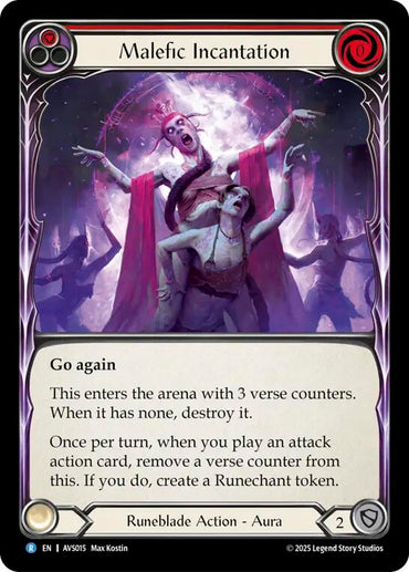 Malefic Incantation (Red) [AVS015] (Armory Deck: Legends Viserai)