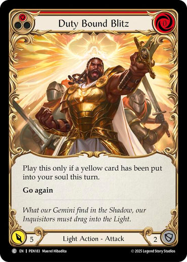 Duty Bound Blitz (Red) (Rainbow Foil) [PEN183] (Compendium of Rathe)  Rainbow Foil