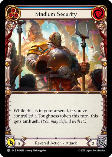 Stadium Security (Blue) (Rainbow Foil) [PEN296] (Compendium of Rathe)  Rainbow Foil