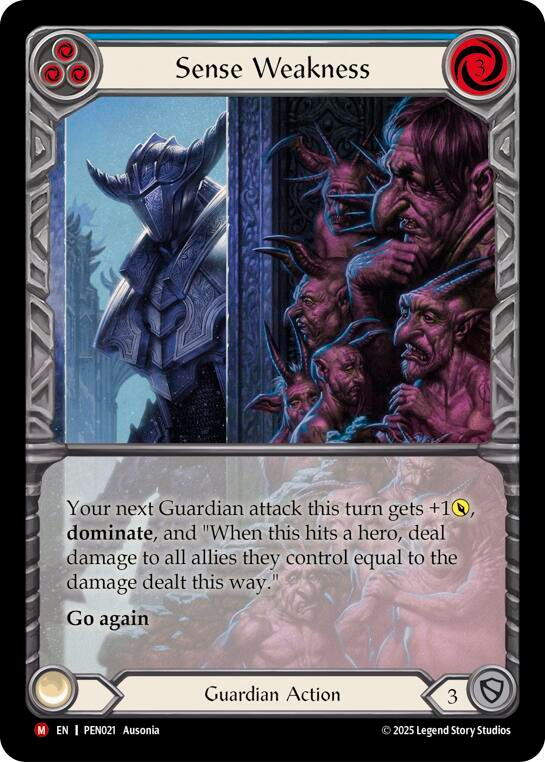 Sense Weakness (Blue) (Extended Art) [PEN021] (Compendium of Rathe)  Rainbow Foil