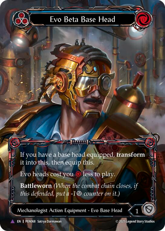 Evo Beta Base Head (Blue) (Marvel) [PEN068] (Compendium of Rathe)  Cold Foil