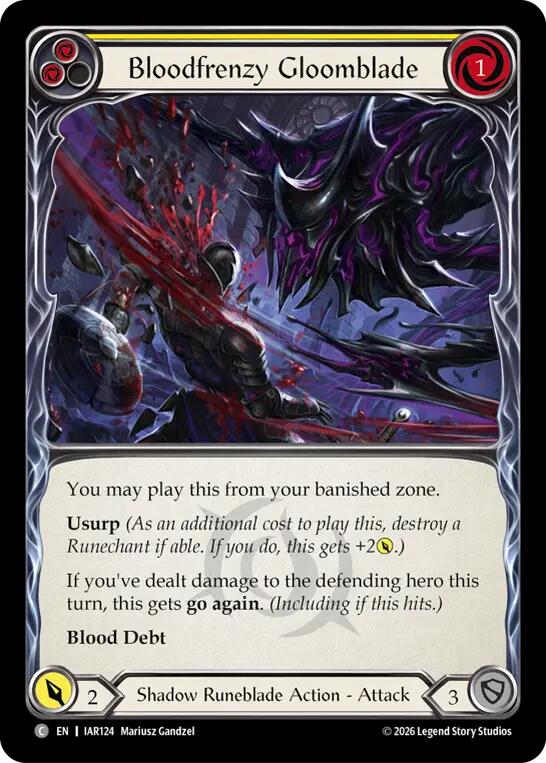 Bloodfrenzy Gloomblade (Yellow) [IAR124] (Usurp the Shadow Throne)