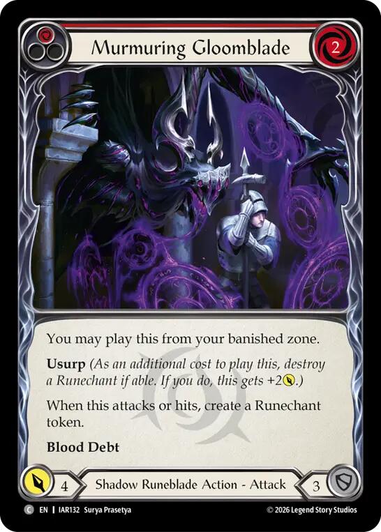 Murmuring Gloomblade (Red) [IAR132] (Usurp the Shadow Throne)