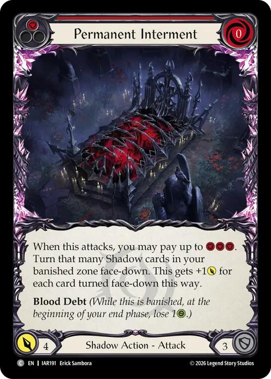 Permanent Interment (Red) [IAR191] (Usurp the Shadow Throne)  Rainbow Foil