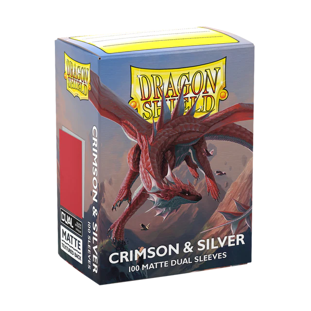 Dragonshield: Crimson & Silver - Matte Dual Sleeves - Standard Size