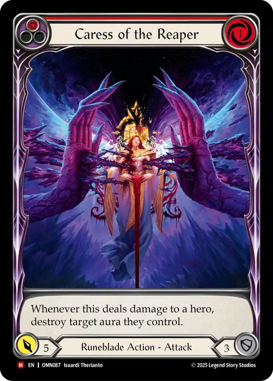 Caress of the Reaper (Red) [OMN087] (Omens of the Third Age)  Cold Foil