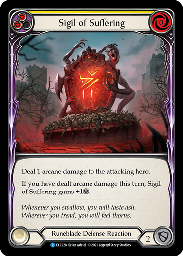 Sigil of Suffering (Yellow) [ELE228] (Tales of Aria)  1st Edition Rainbow Foil